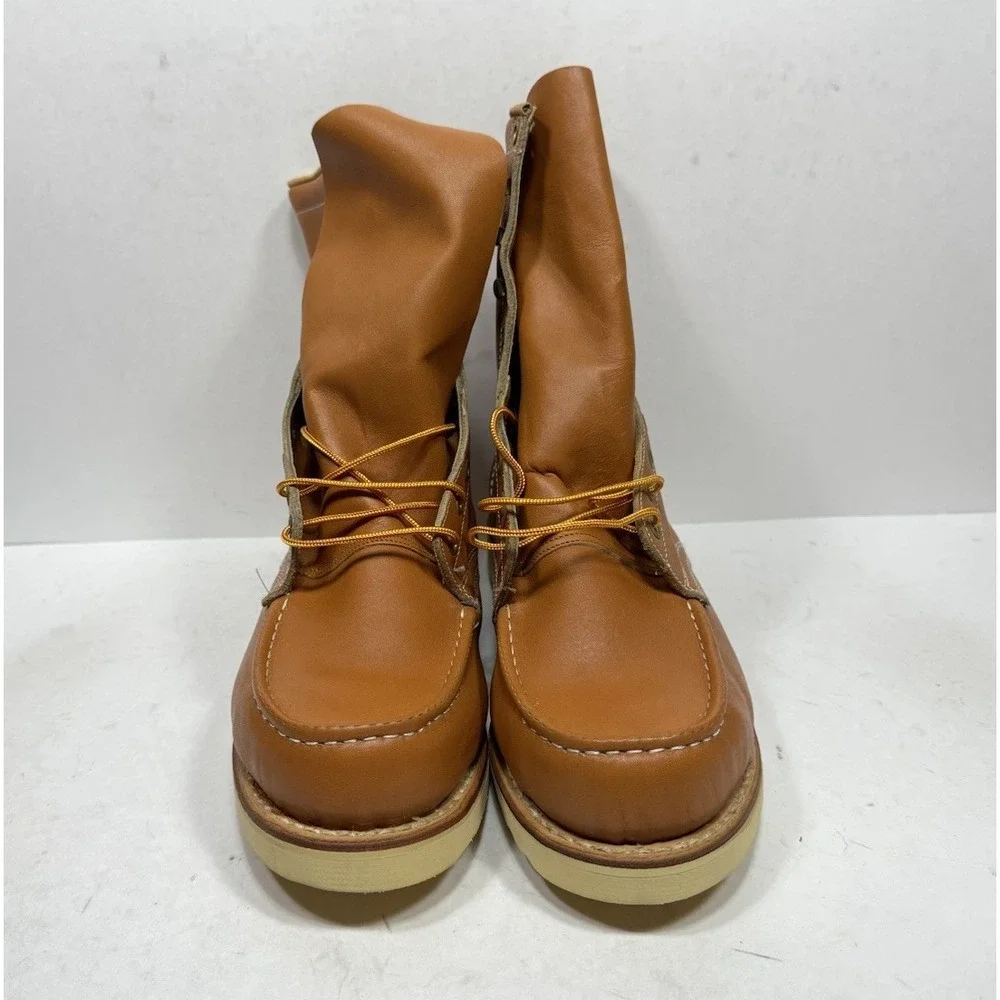 Vintage Sears Roebuck Moc Toe Work Boots Brown Leather Wedge 86259 Men's 10.5 EE